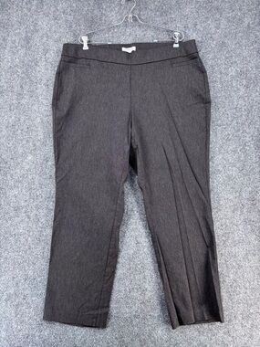 Liz Claiborne Gray Lisa High Rise Pull On Pants Size 16W Short Tummy Control